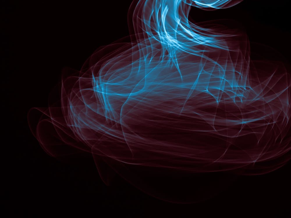 Glowing Abstract Curved Blue And Red Lines 1