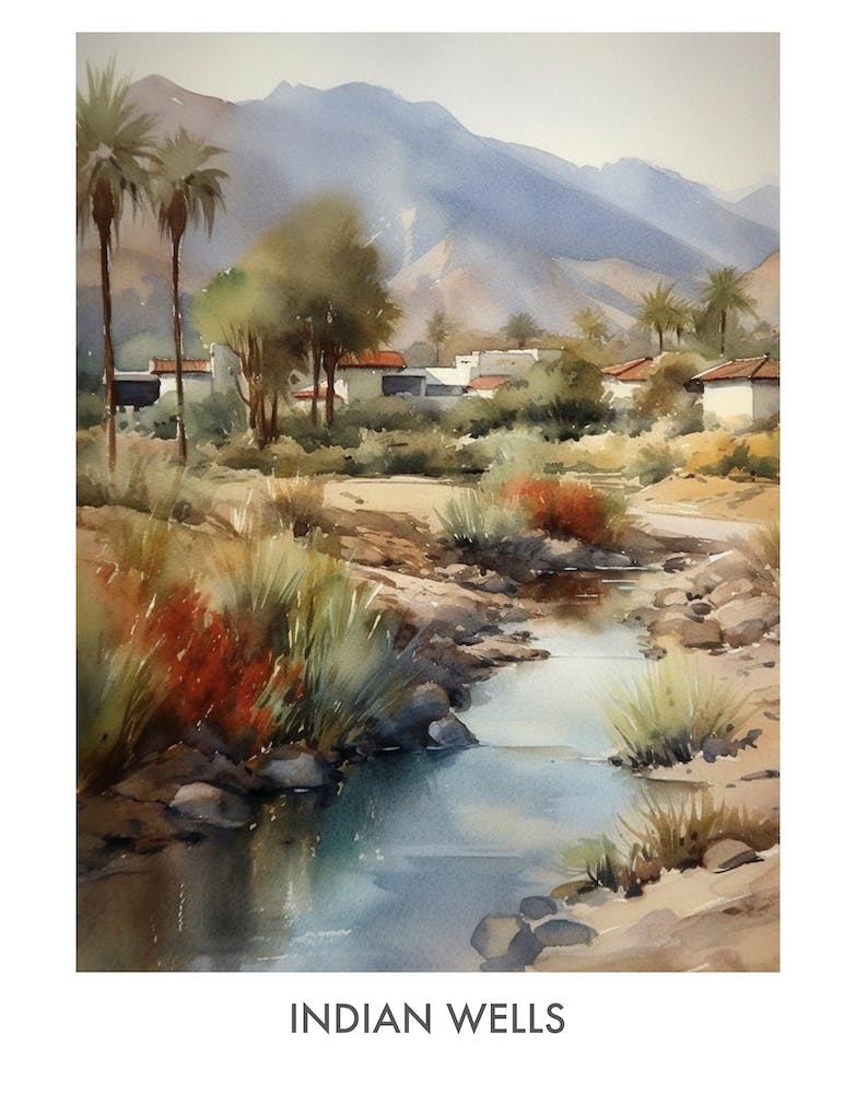 Indian Wells Watercolor 4travel Poster