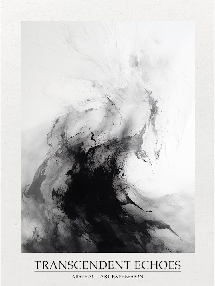 Transcendent Echoes Abstract Black And White 1 Poster