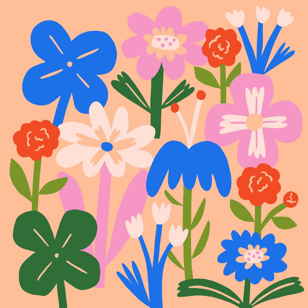 Flowers On A Peach Background