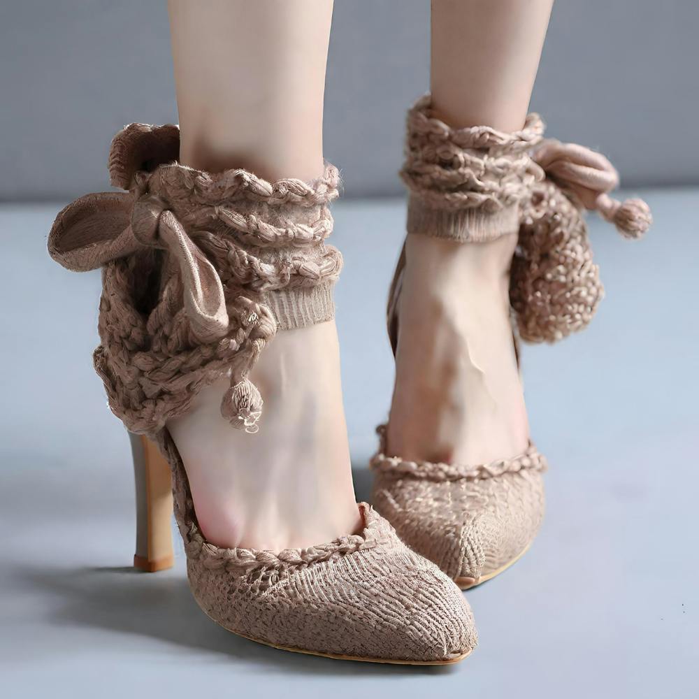 Woman Wearing A Pair Of Shoes