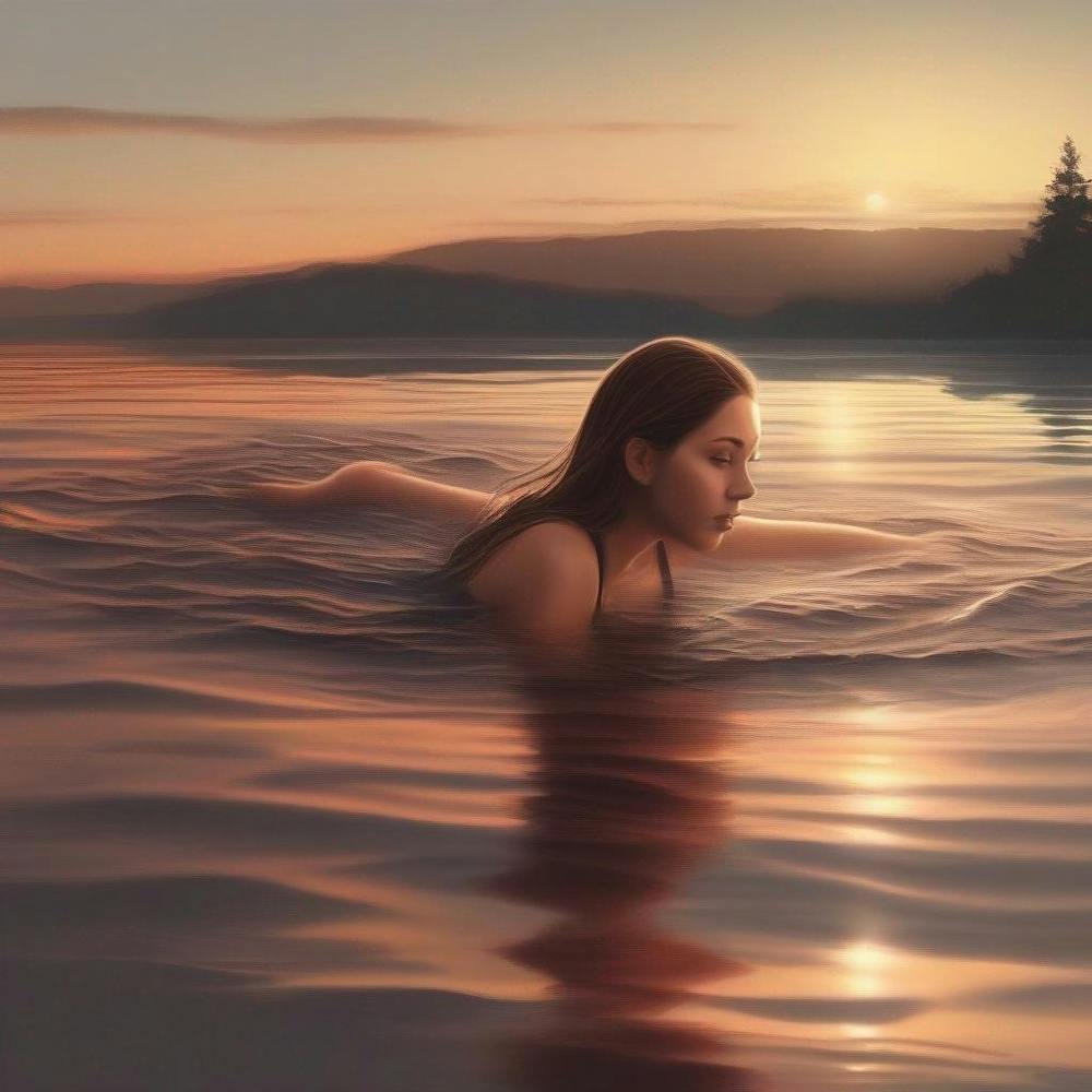 Sunset Swimming