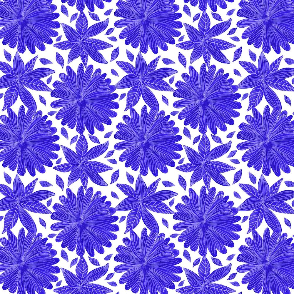 Floral Blooms Blue