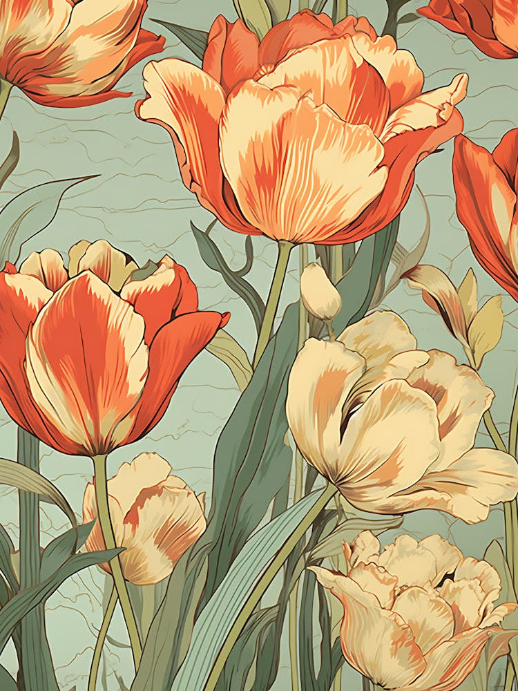 Tulips Seamless Pattern