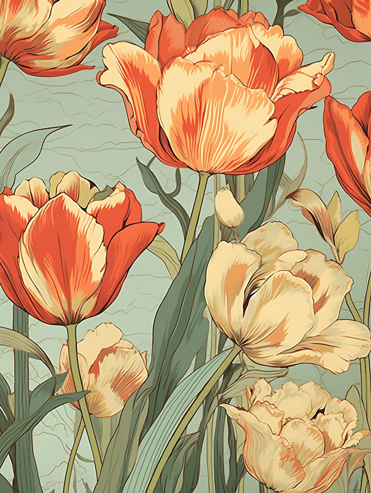 Tulips Seamless Pattern