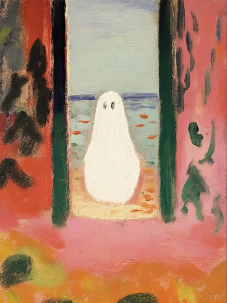 Painted Ghost, Matisse Style, Spooky Halloween 2