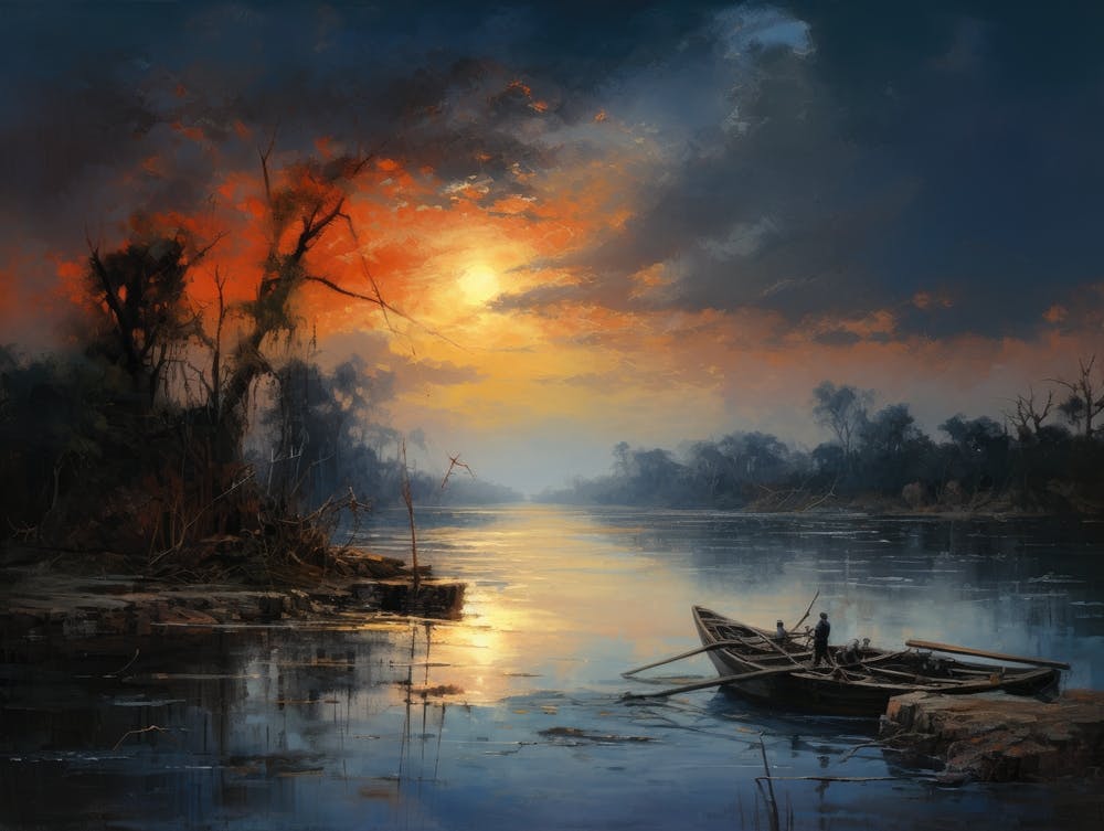 Sunset Over The River 4