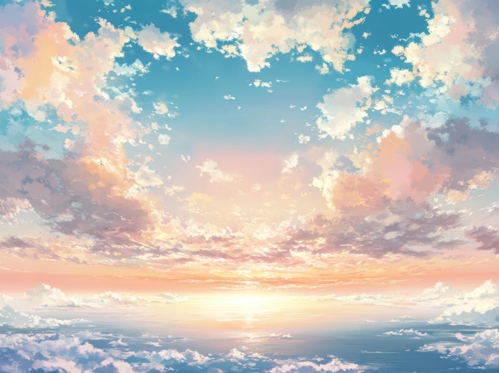 Sunset Over The Clouds