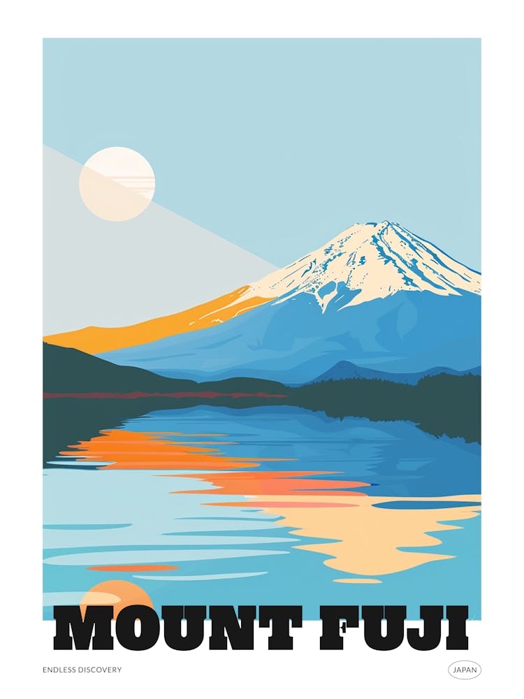 Mount Fuji Japan 4 Colourful Travel Poster