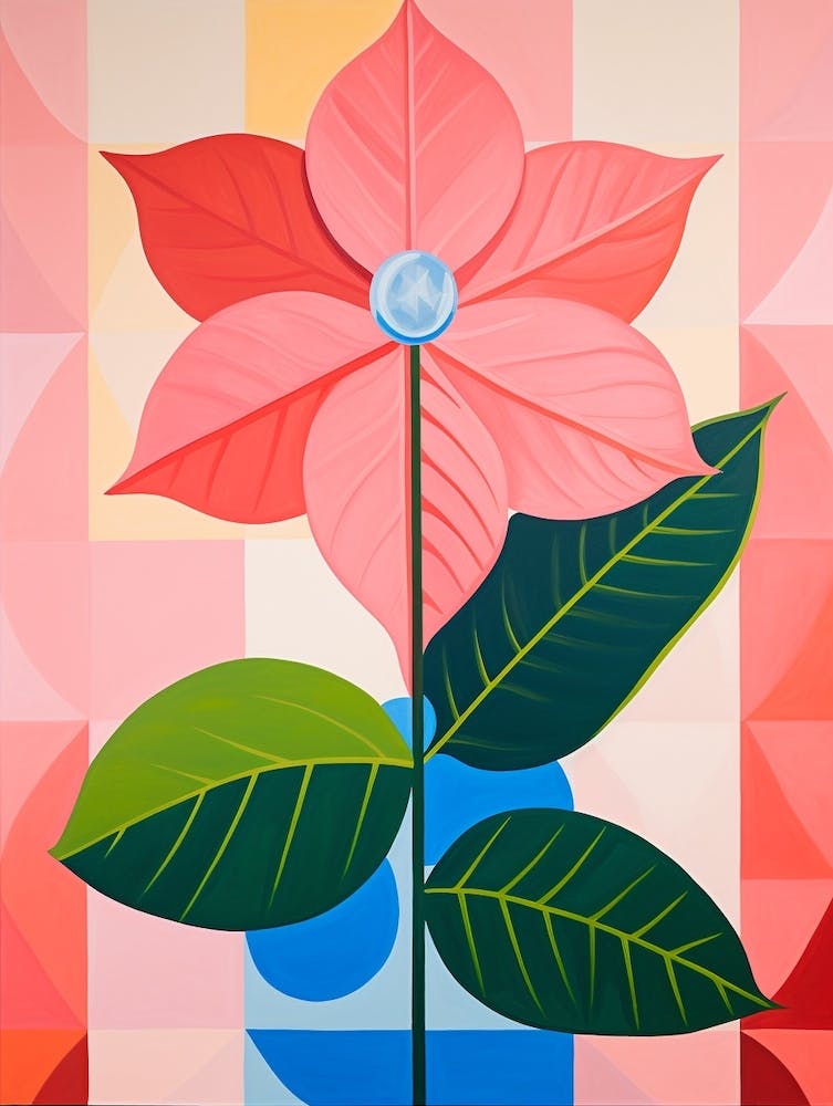 Poinsettia 3 Hilma Af Klint Inspired Pastel Flower Painting