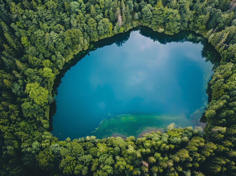 Blue Lake In The Forest 1