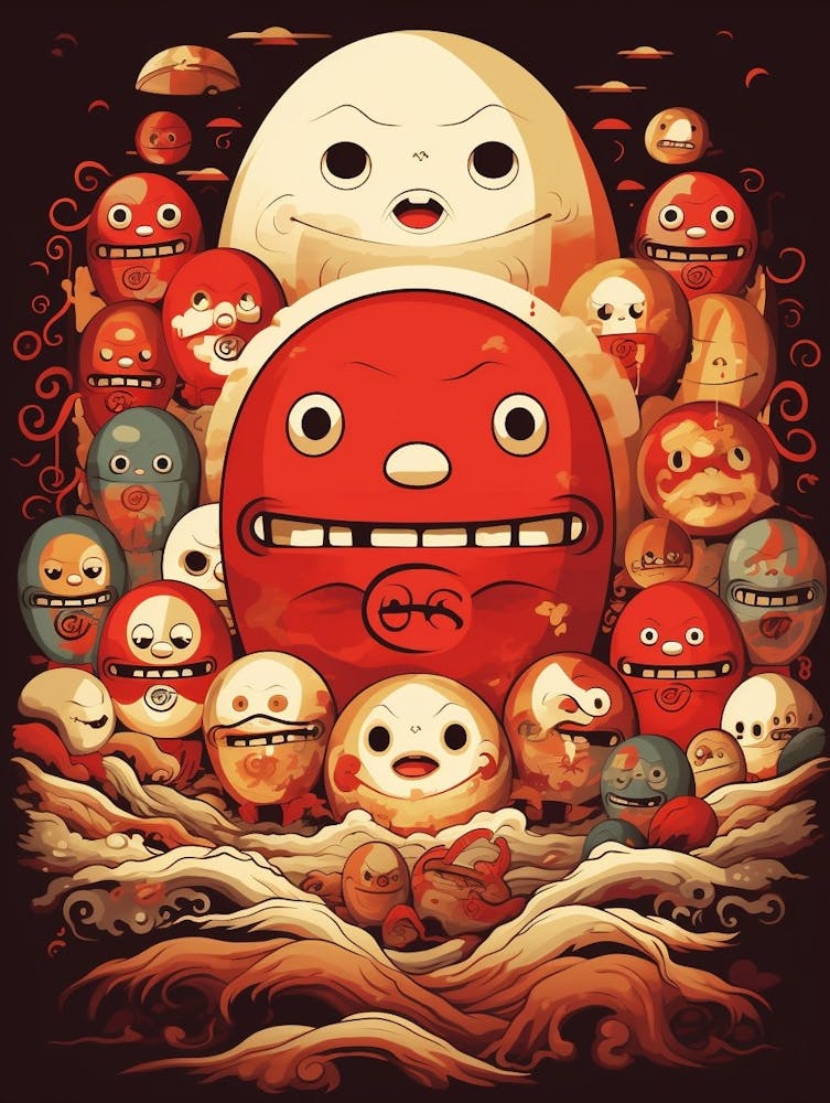 Daruma Dolls Japanese Illustration 7