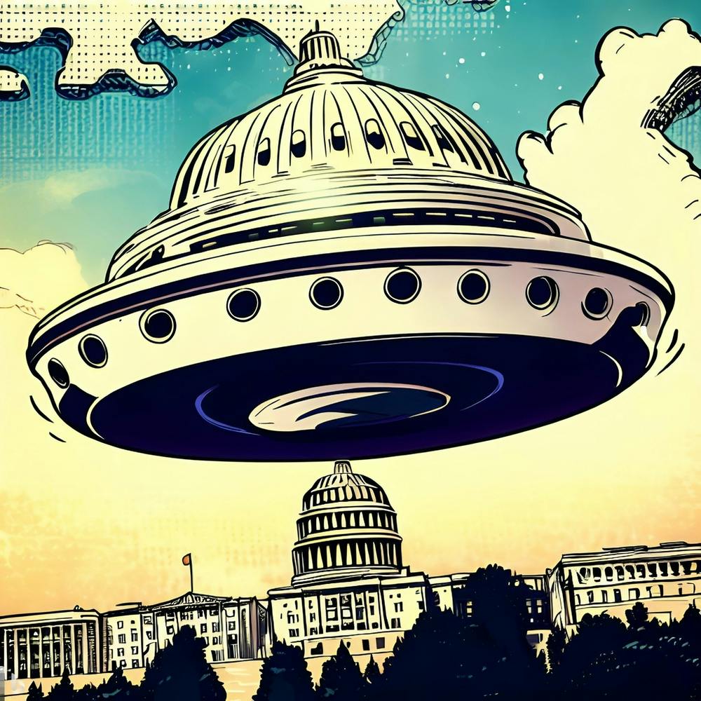 UFO sur le Capitole. Suggéré par FB Meekins