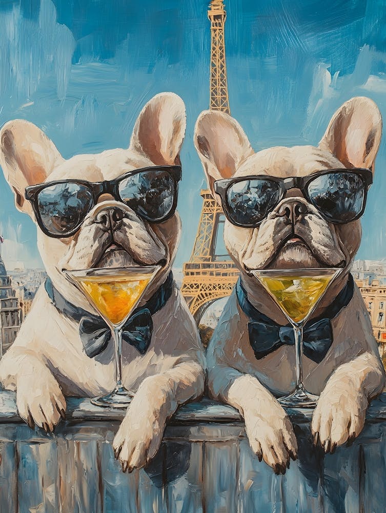 Whimsical Frenchies At The Bar 20
