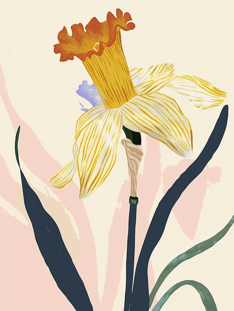 Colourful Flower Illustration Daffodil 4