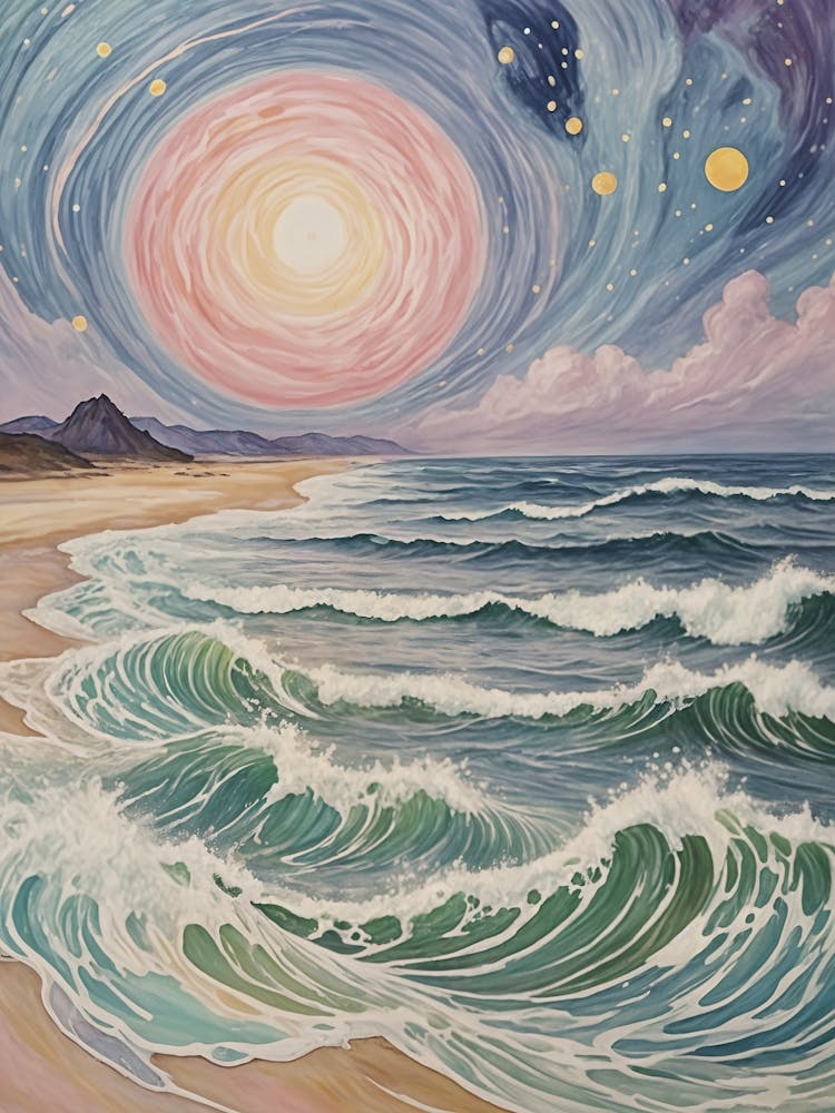Cosmic Moonlight At The Beach