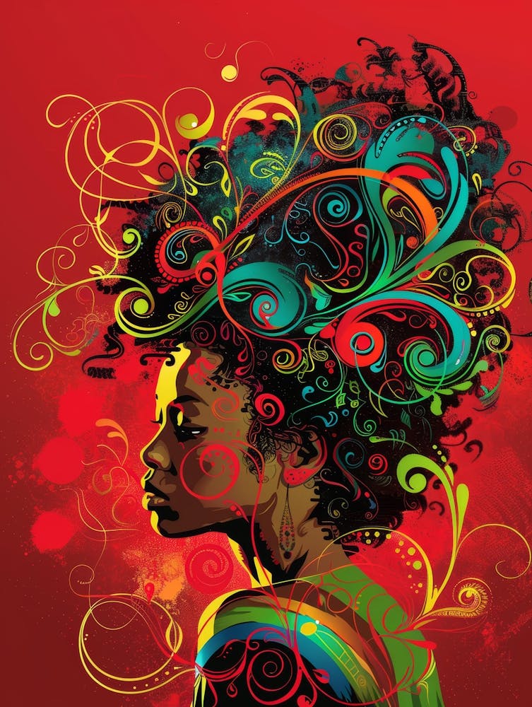 Afro-Mädchen Leinwanddruck