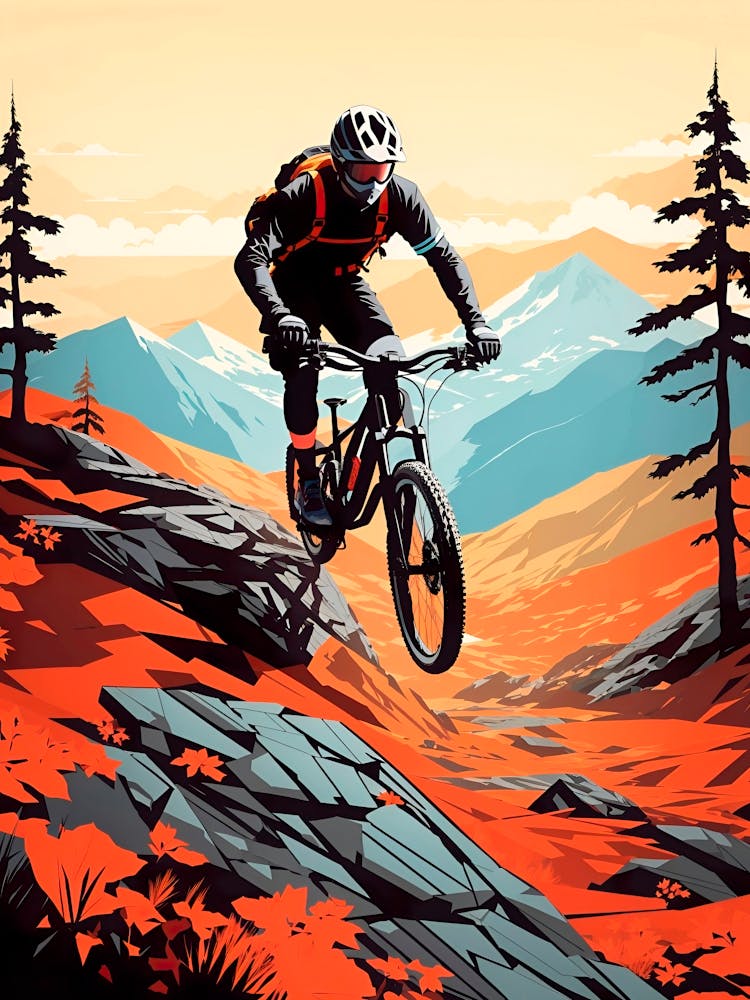 Mountain Biker In The Mountains