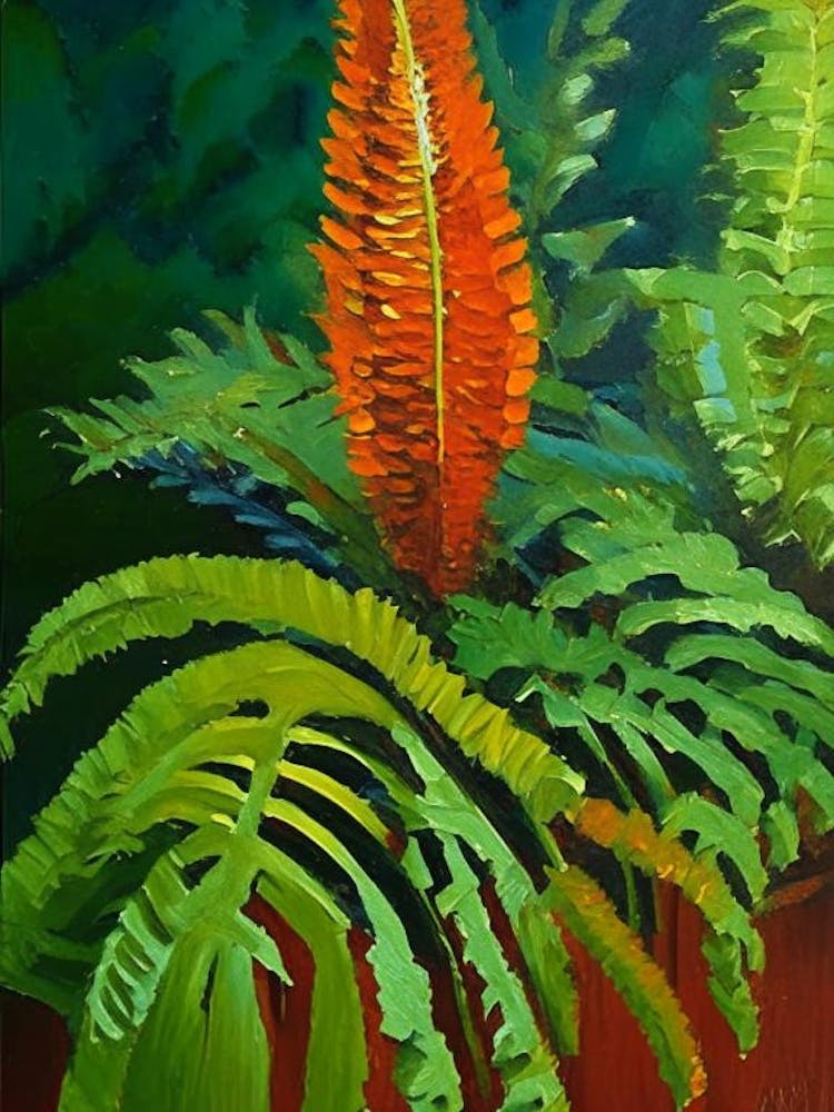 Japanese Tassel Fern Cézanne Style