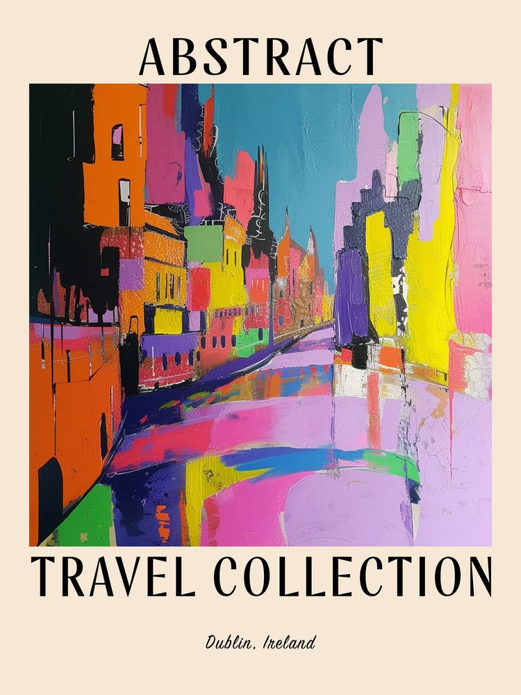 Abstract Travel Collection Poster Dublin Ireland 3