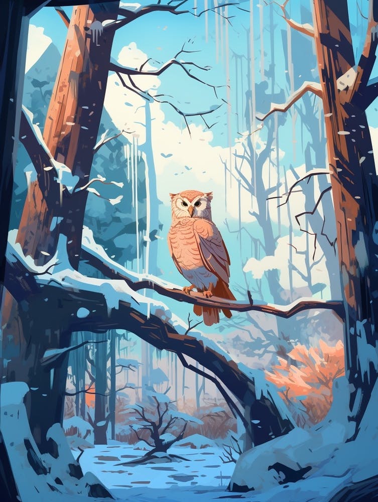 Winter Owl 1 Illustration