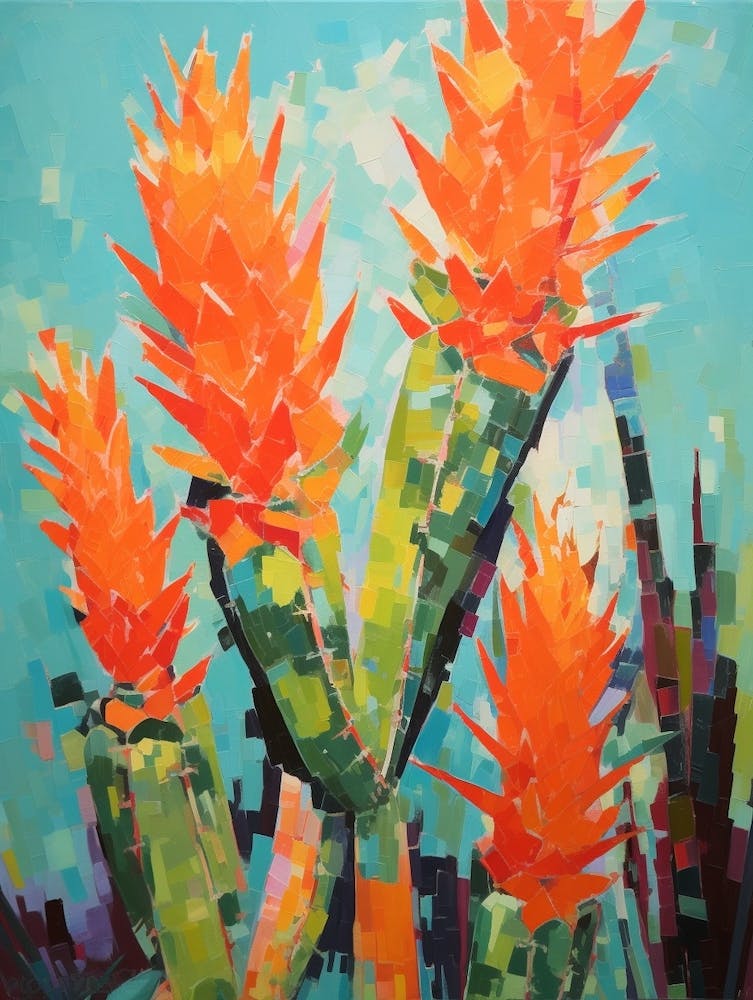 Cactus Painting Carnegiea Gigantea 1