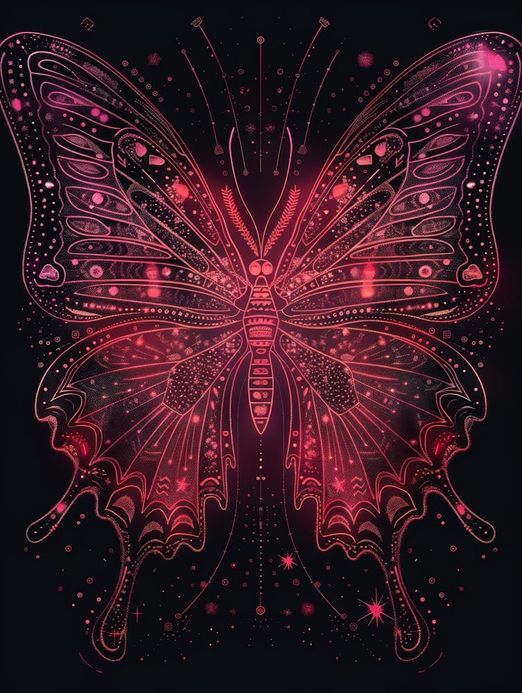 Papillon avec étoiles