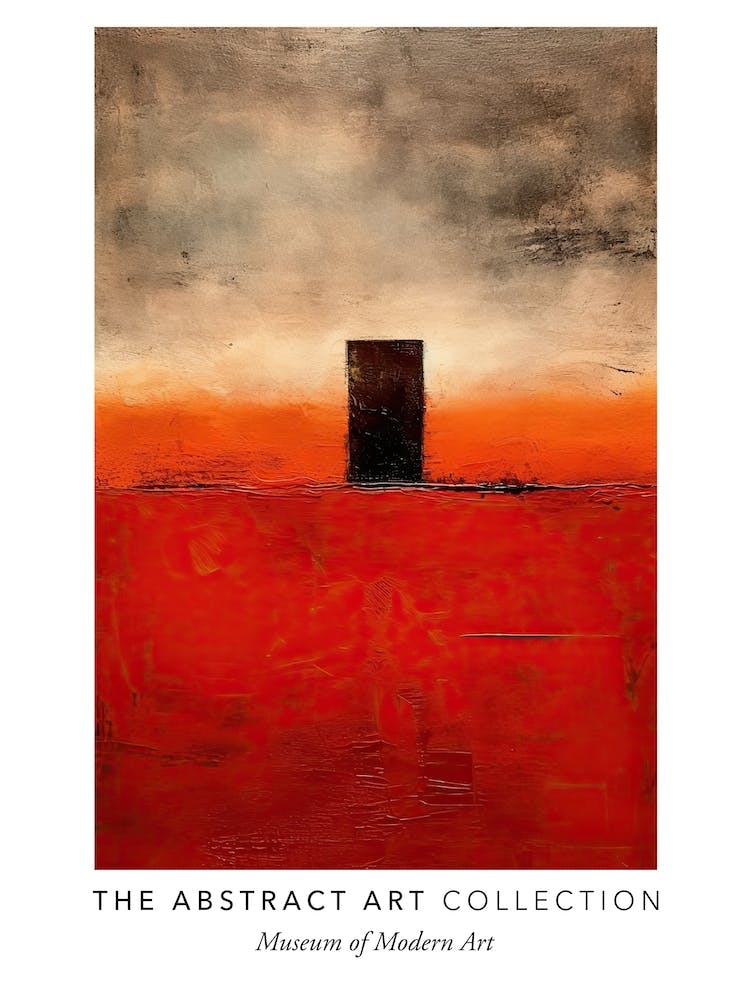 Red Door Abstract Painting 1 Exhibition Poster