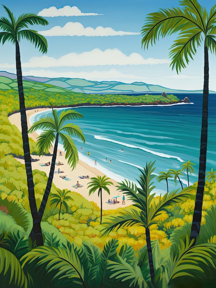 Hapuna Beach, Hawaii, Matisse And Rousseau Style 2