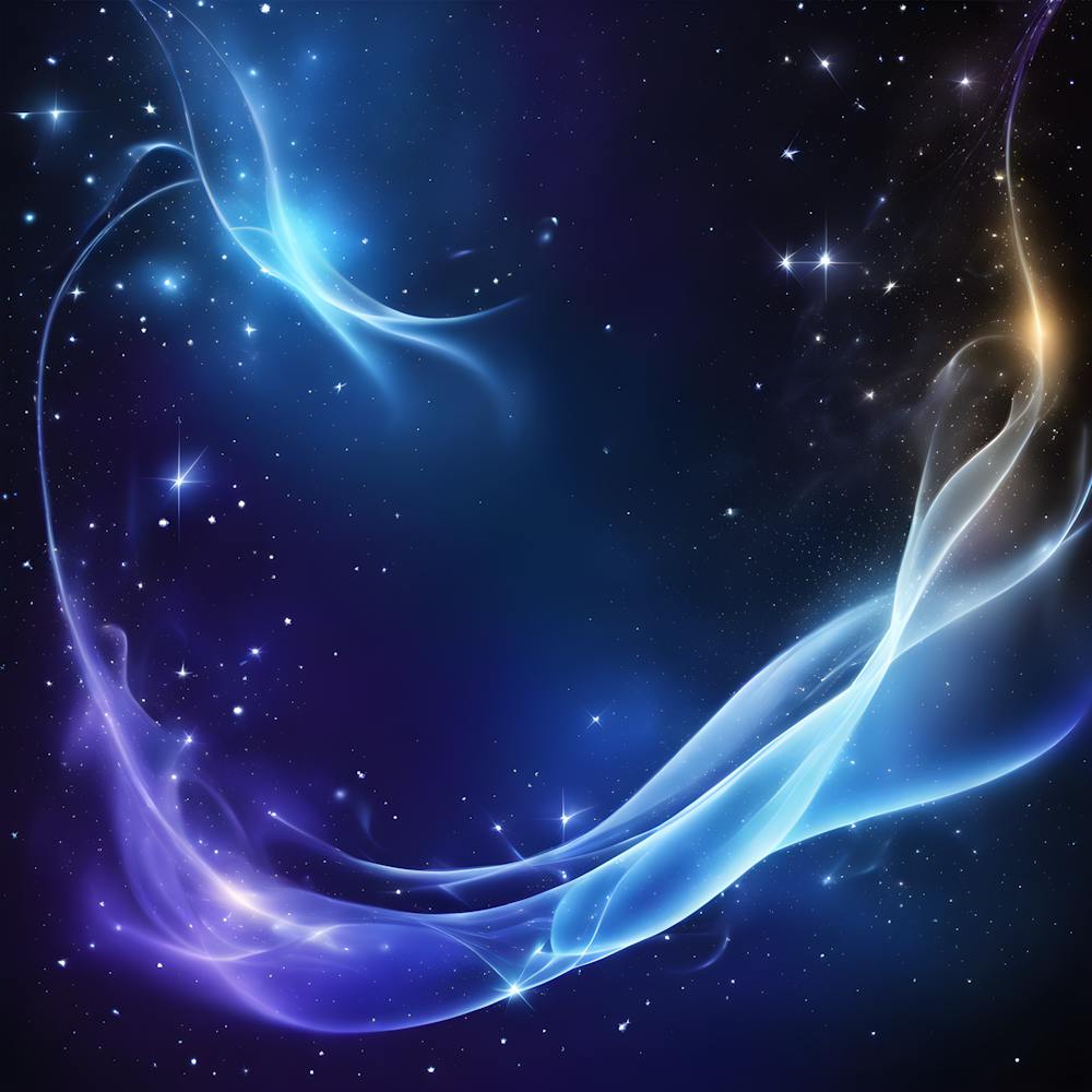 A Blue And Black Background With Stars And Smoke Magical Background Abstract Blue Lighting Particle #1