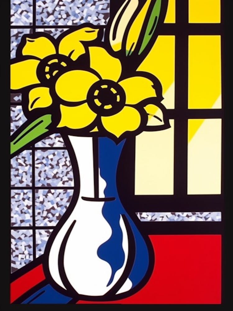 Lisianthus Flower Still Life  2 Pop Art Style