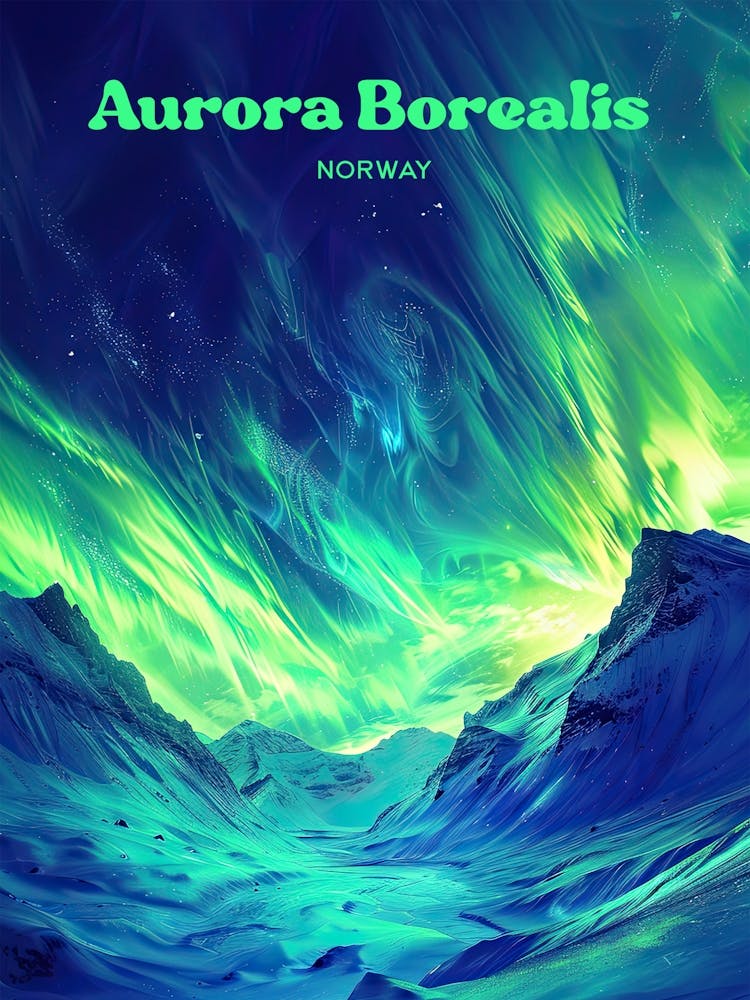 Aurora Borealis Finland A Dancing Lights Art Illustration