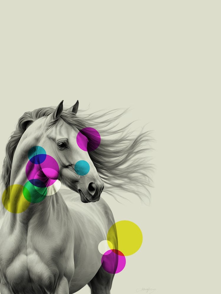 Horse With Colorful Dots