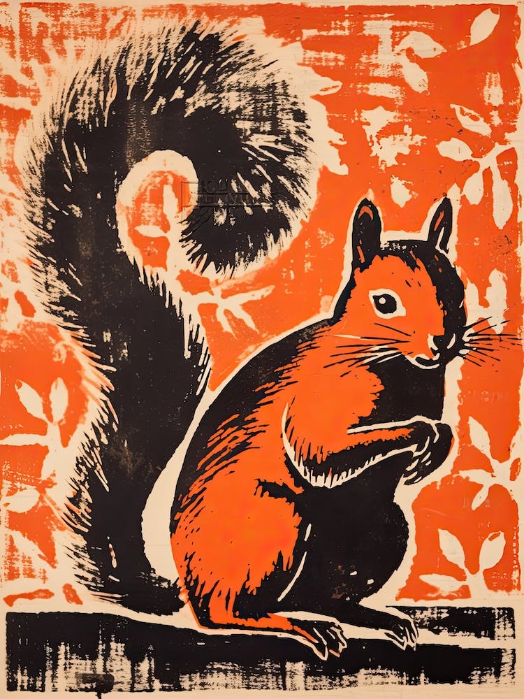 Écureuil, Dessin Animalier sur Bois 3
