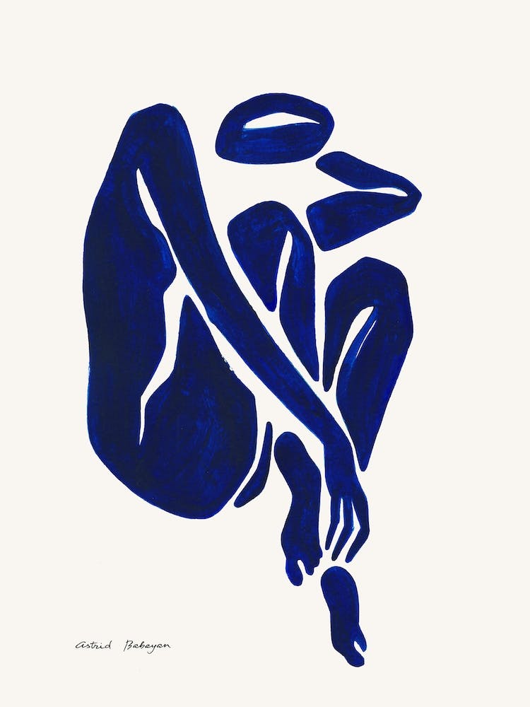 Minimal Blue Female Nude Hands & Toes