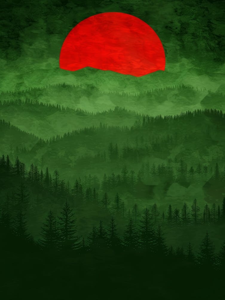 Red Sun Over The Mountains