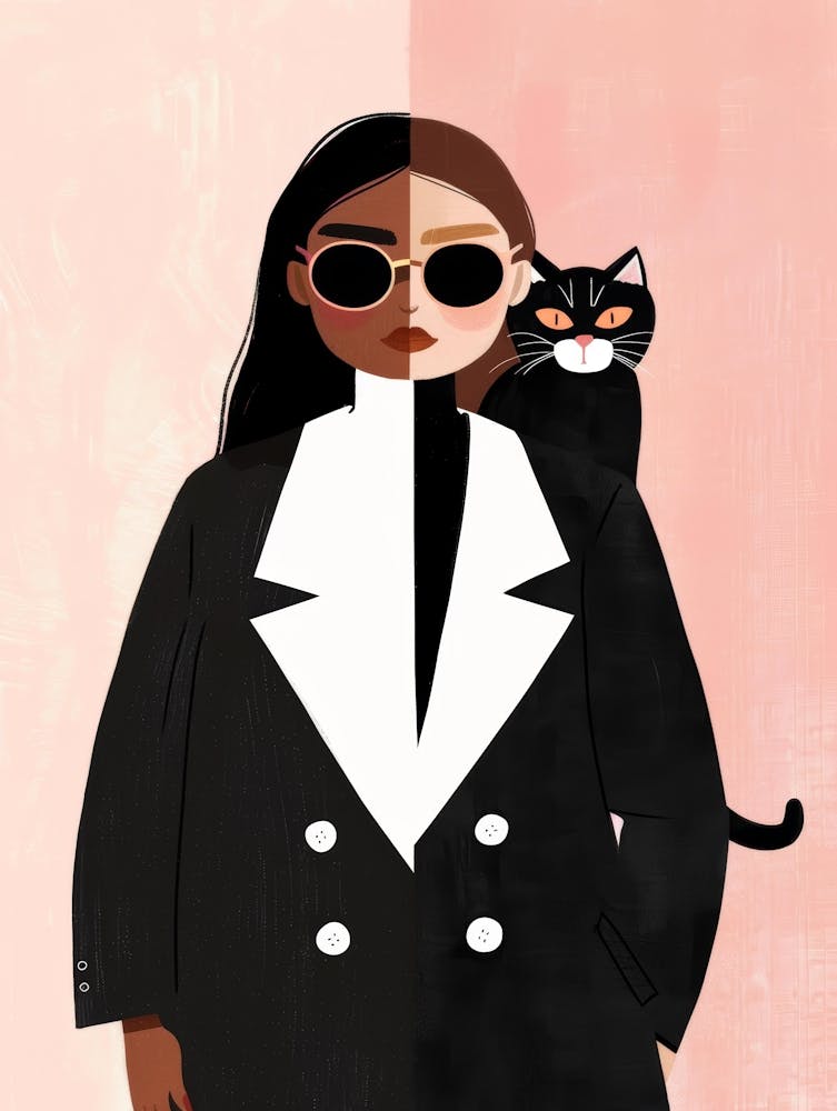 Portrait Of A Woman With A Cat 1