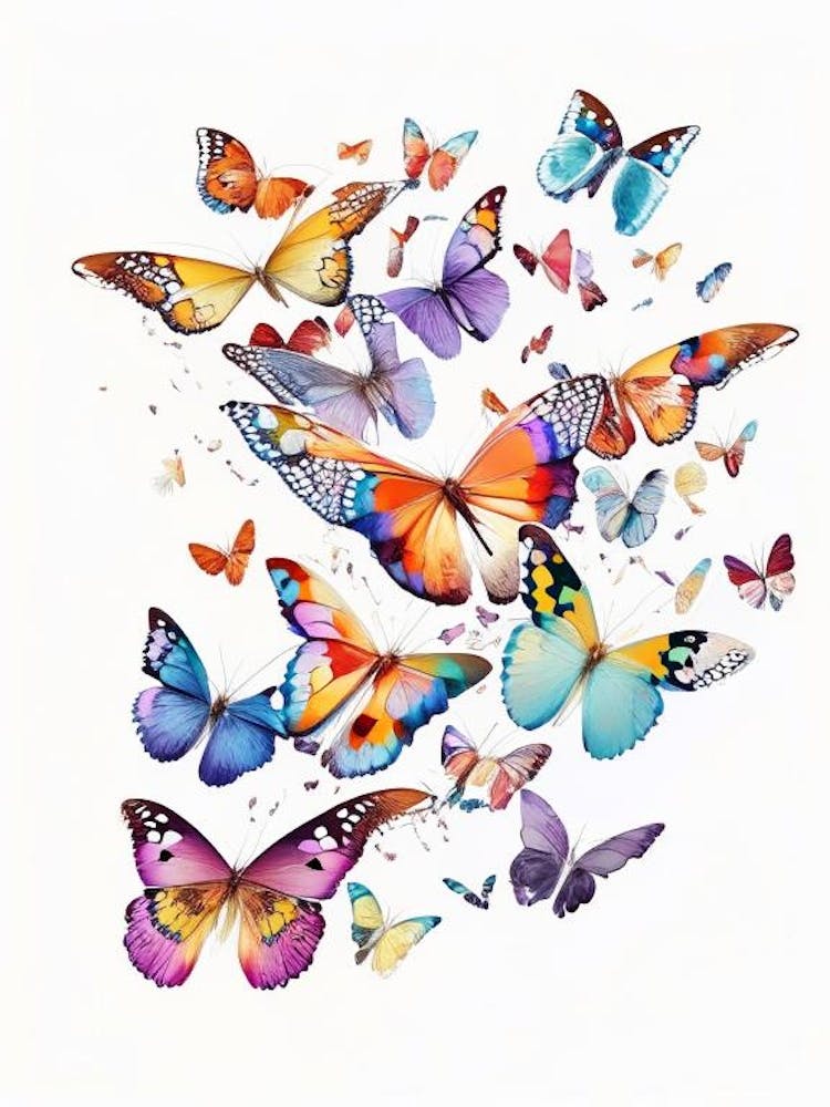 Butterflies Flying In The Sky Decoupage 1