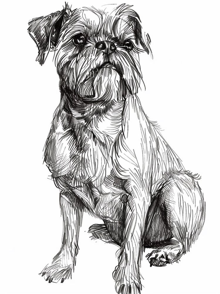 Brussels Griffon Line Sketch 3