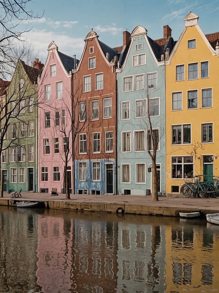 Colorful Houses In Amsterdam