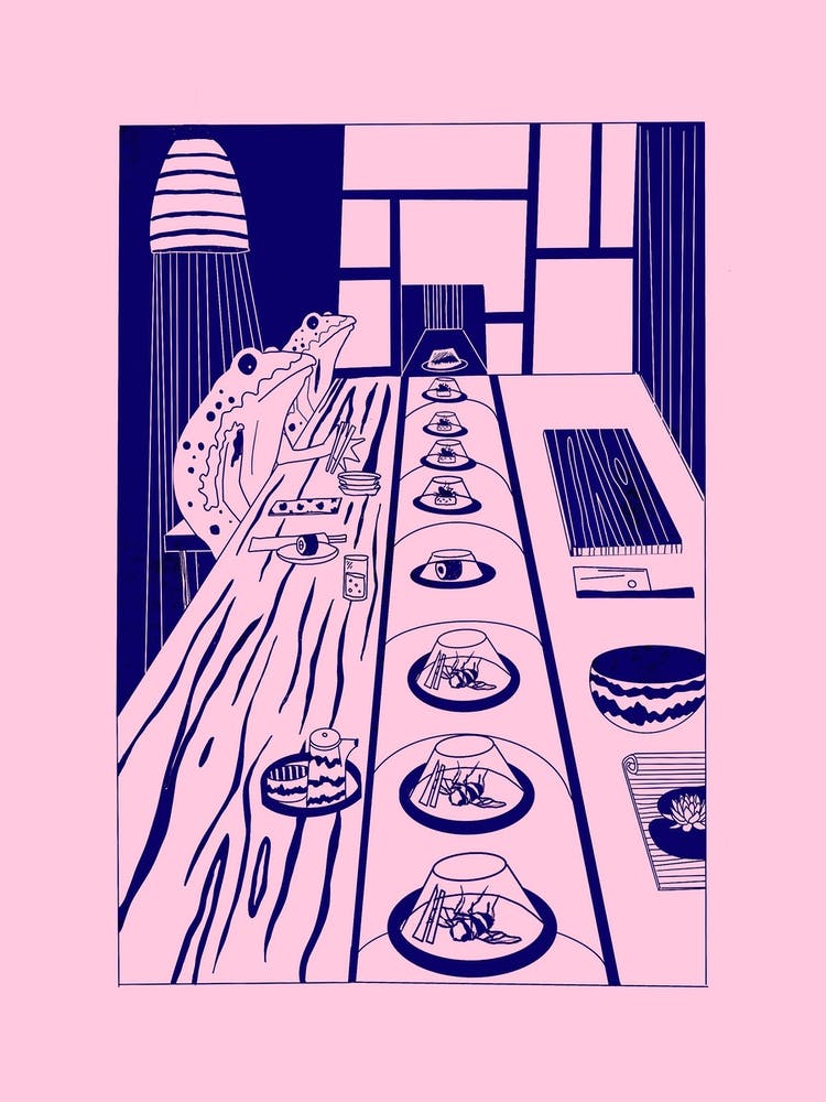 Sushi Frog Pink Navy