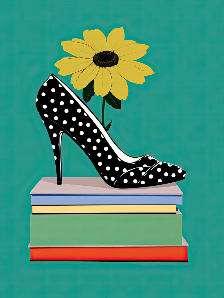 High Heel On Books and Flower