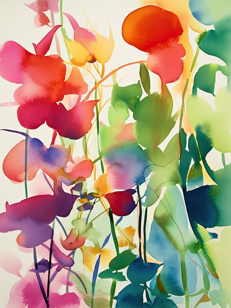 Sweet Pea Flower Illustration 4