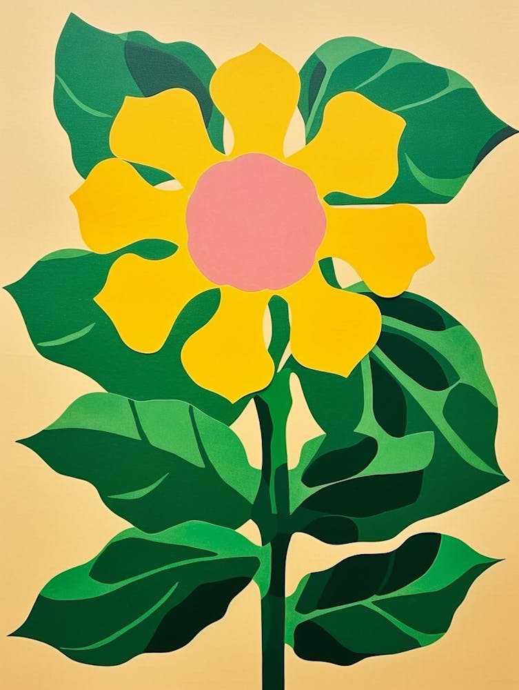 Cut Out Style Flower Art Sunflower 4