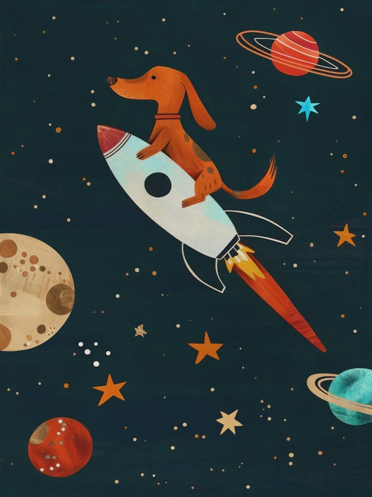 Boho Nursery 17 Space Dog