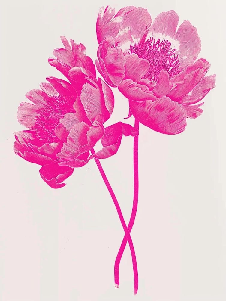 Hot Pink Peony 2