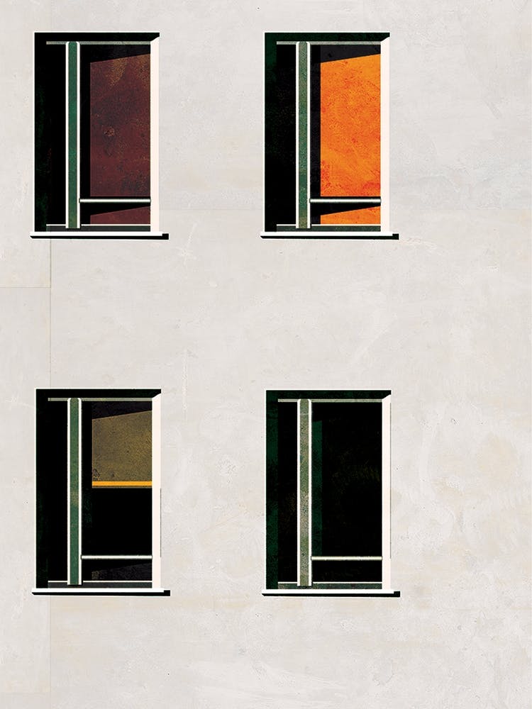 Burnt Orange Evening Windows