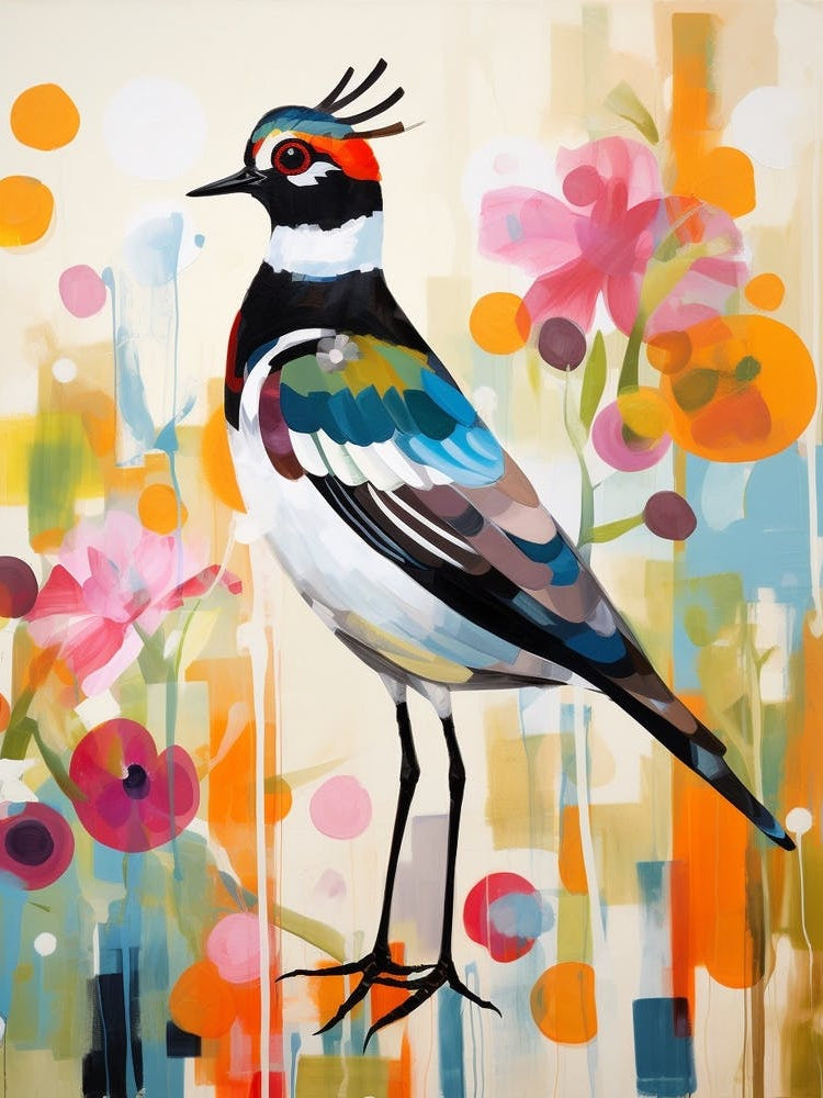 Bird Painting Collage Lapwing 1
