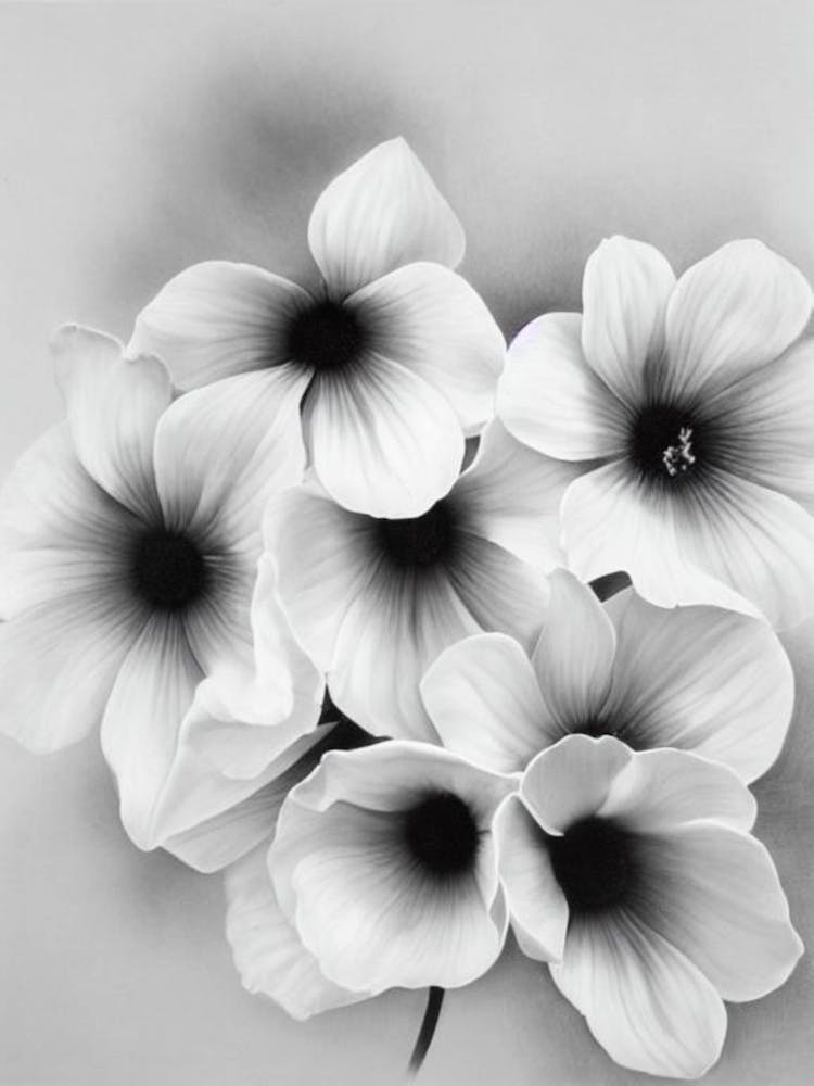 Violet B&W Pencil Flower