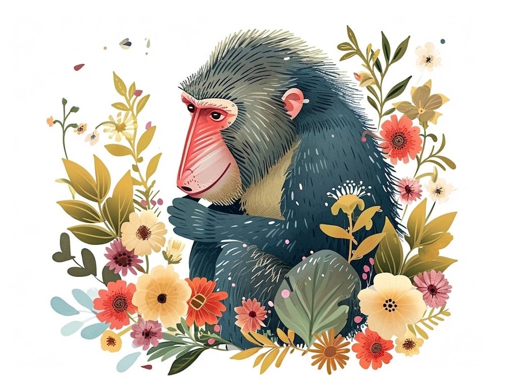 Little Floral Mandrill 3
